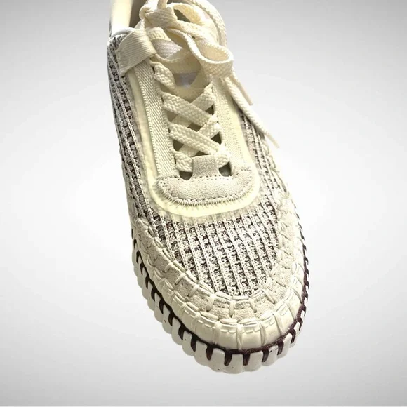 CHLOE Nama Embroidered Suede Mesh Sneakers Size EU 36 - Picture 4 of 16